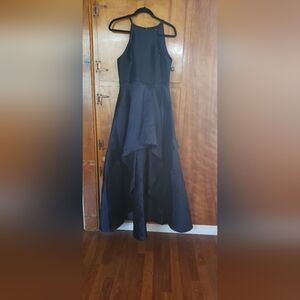 Broadway Show Navy Blue High-Low Gown